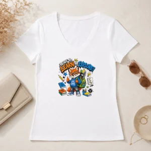 Nice Hot Back To School Fashion Fox V-Neck Shirt