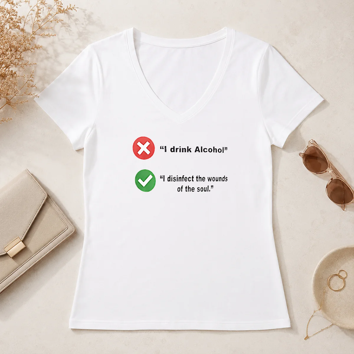 Nice Hot I Drink Alcohol I V-Neck Shirt Nice Hot I Drink Alcohol I V-Neck Shirt
