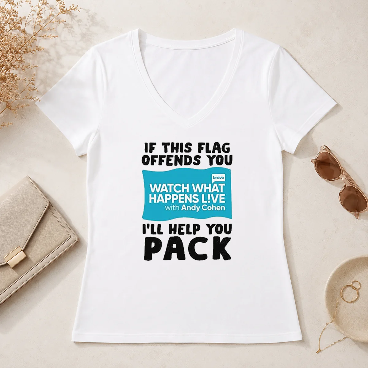 Nice If This Flag Offends You V-Neck Shirt Nice If This Flag Offends You V-Neck Shirt