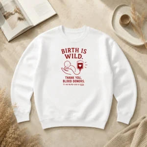 Nice Official Birth Is Wild Thank You Blood Donors You Helped Save US Both Sweater