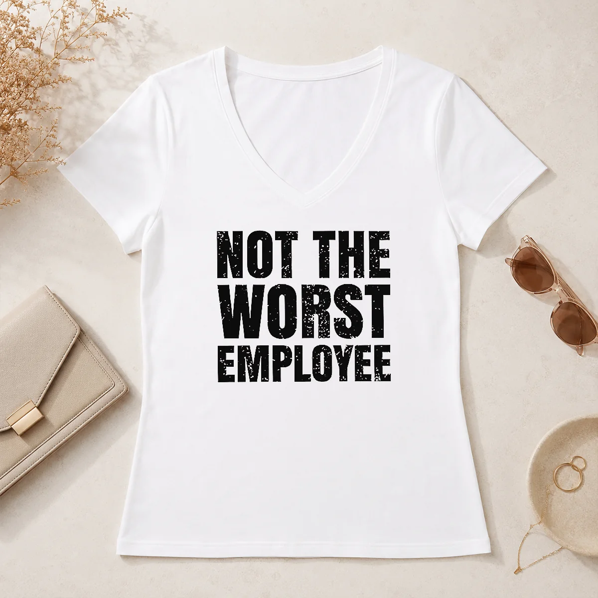 Nice Official Not The Worst Employee V-Neck Shirt Nice Official Not The Worst Employee V-Neck Shirt