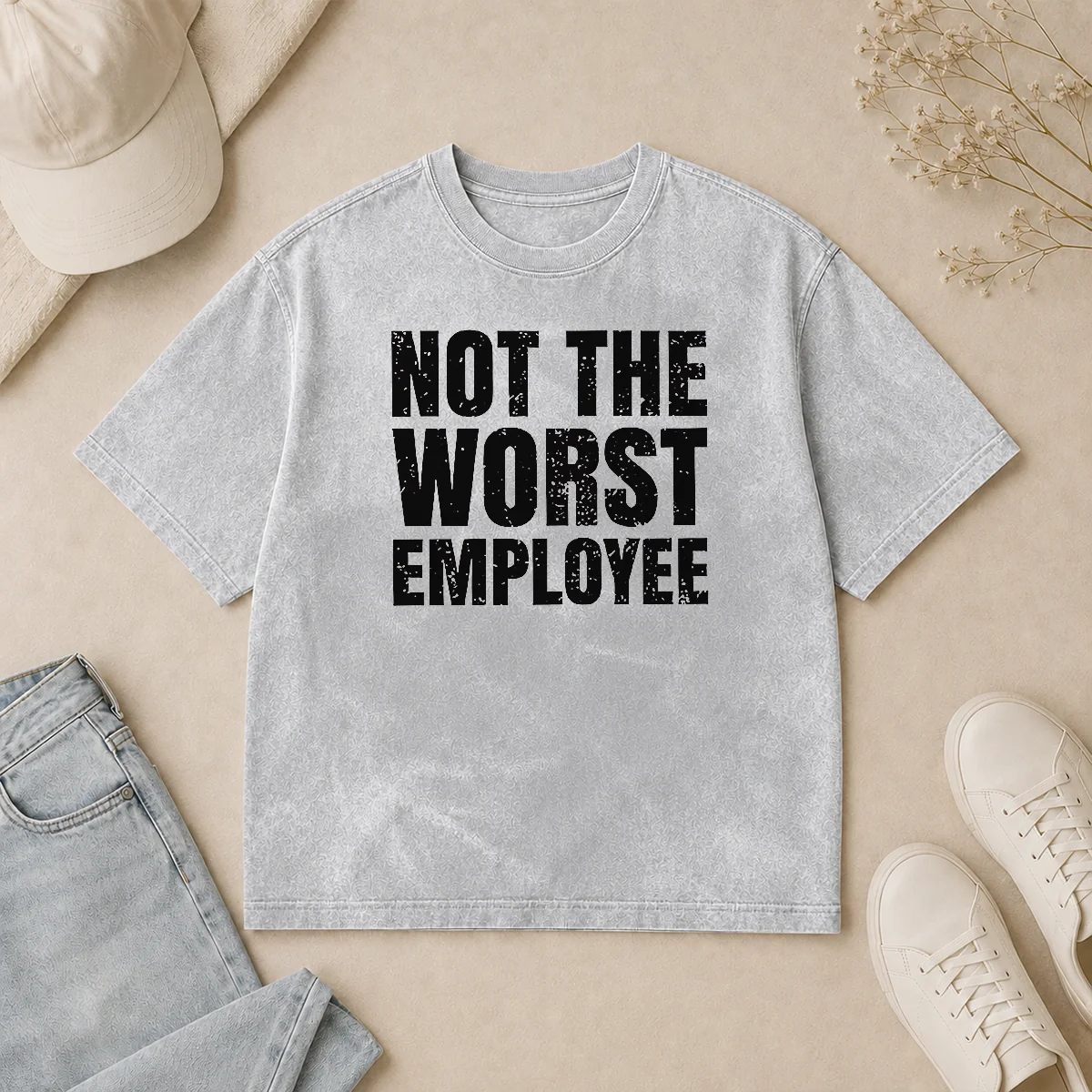 Nice Official Not The Worst Employee Geek Washed T Shirt Nice Official Not The Worst Employee Geek Washed T-Shirt