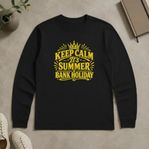 Nice Original Summer Bank Holiday Keep Calm Line Art Long Sleeve Shirt
