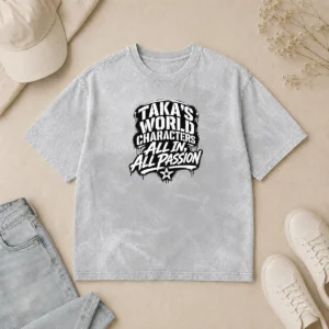 Nice Original Takas World Characters Passion Stencil Shirt For Anime Washed T-Shirt