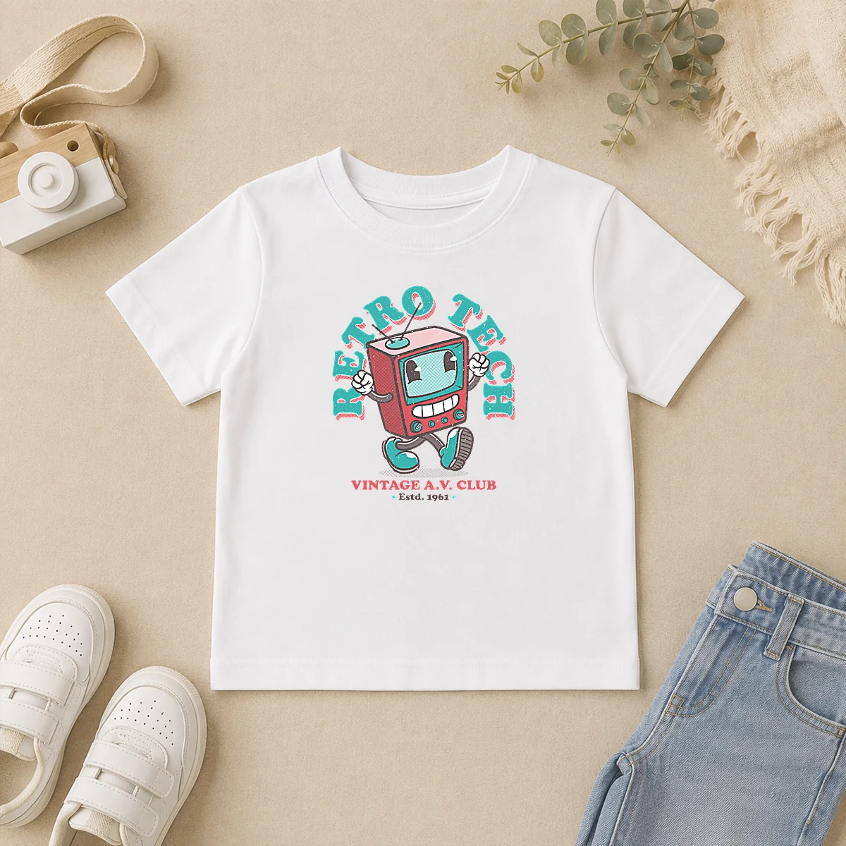 Nice Pretty Retro Tech TV Kids T Shirt Nice Pretty Retro Tech TV Kids T-Shirt