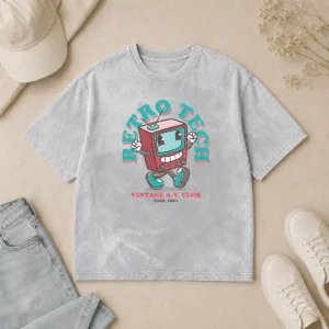 Nice Pretty Retro Tech TV Washed T-Shirt