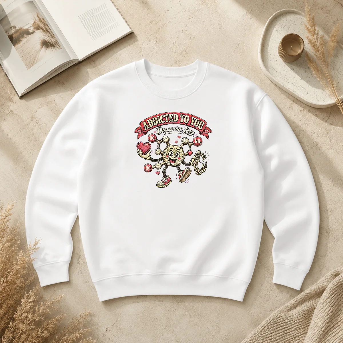 Nice Top Dopamine Addicted To You Retro Distressed For Couples Sweater Nice Top Dopamine Addicted To You Retro Distressed For Couples Sweater