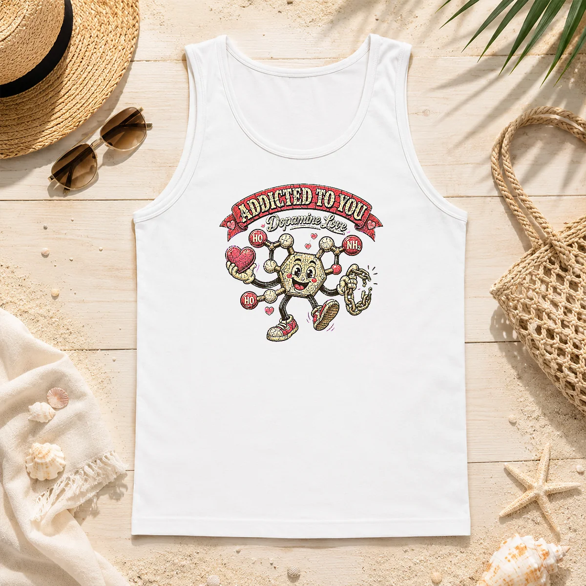Nice Top Dopamine Addicted To You Retro Distressed For Couples Tank Top Nice Top Dopamine Addicted To You Retro Distressed For Couples Tank Top