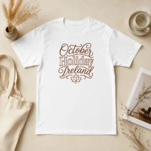 Nice Top October Holiday Ireland Cozy Fall Line Art