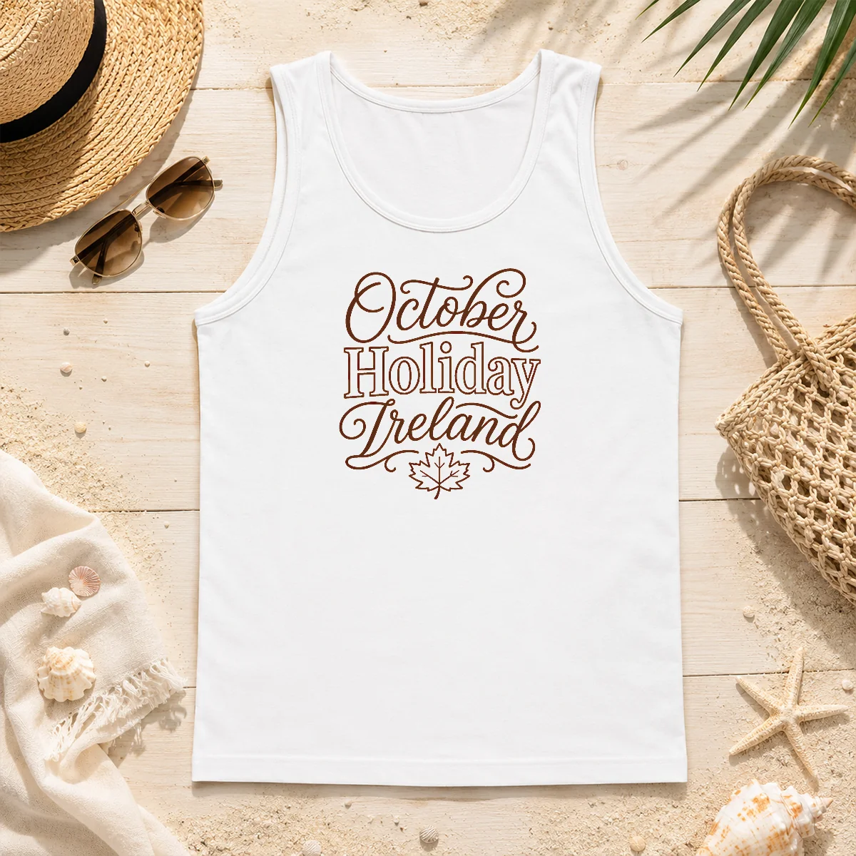 Nice Top October Holiday Ireland Cozy Fall Line Art Tank Top Nice Top October Holiday Ireland Cozy Fall Line Art Tank Top
