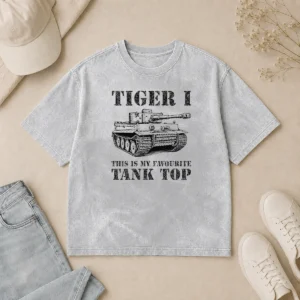 Nice Top Tiger I This Is My Favourite Tank Military Washed T-Shirt