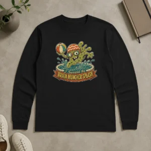 Nice Top Vintage Brain Muncher Splash Survivor Long Sleeve Shirt