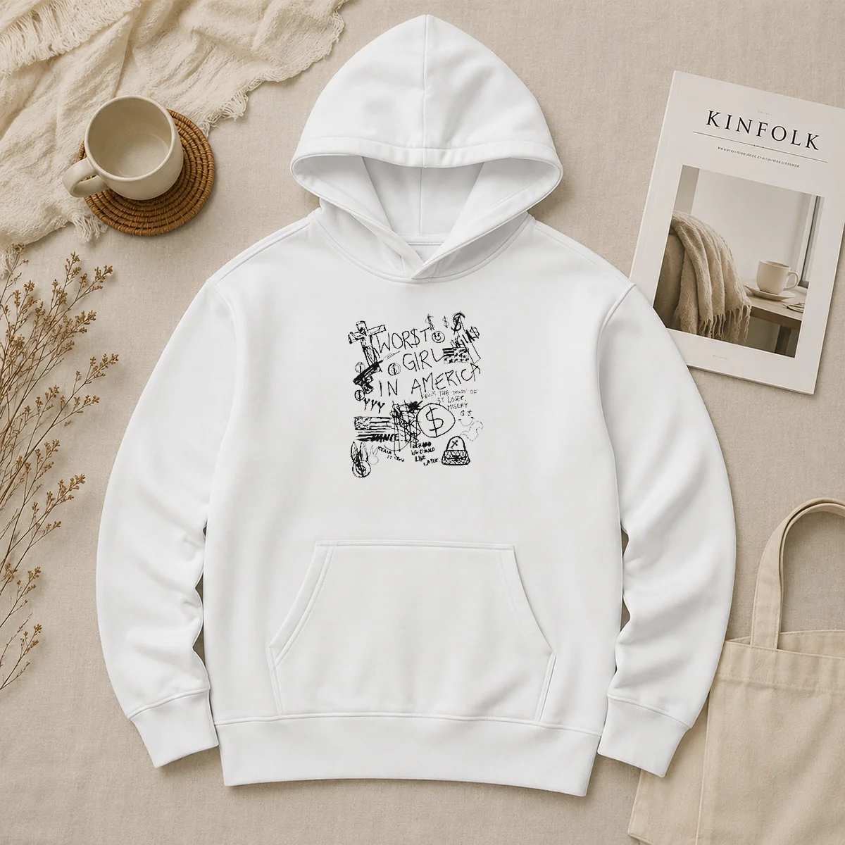Nice Worst Girl In America From The Town Of St Loser Misery Richard We Should Link Later Hoodie Nice Worst Girl In America From The Town Of St Loser Misery Richard We Should Link Later Hoodie in black, front view with drawstrings and kangaroo pocket