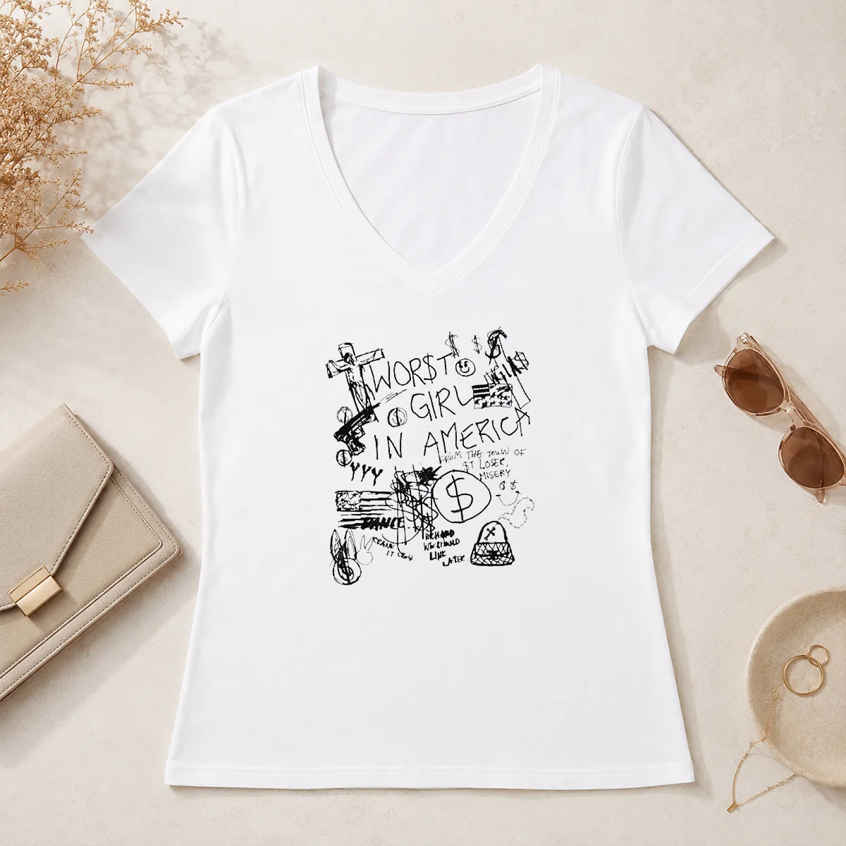 Nice Worst Girl In America From V-Neck Shirt Nice Worst Girl In America From V-Neck Shirt