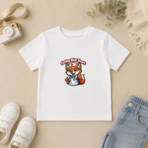 Nurse Caring Fox Mascot Back to School Gift Kids T-Shirt