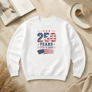 Official 250 Years 1776 2026 USA Flag Patriotic Fourth Of July Independence Day Sweater