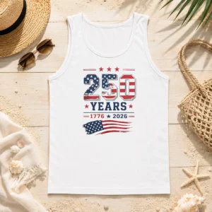 Official 250 Years 1776 2026 USA Flag Patriotic Fourth Of July Independence Day Tank Top