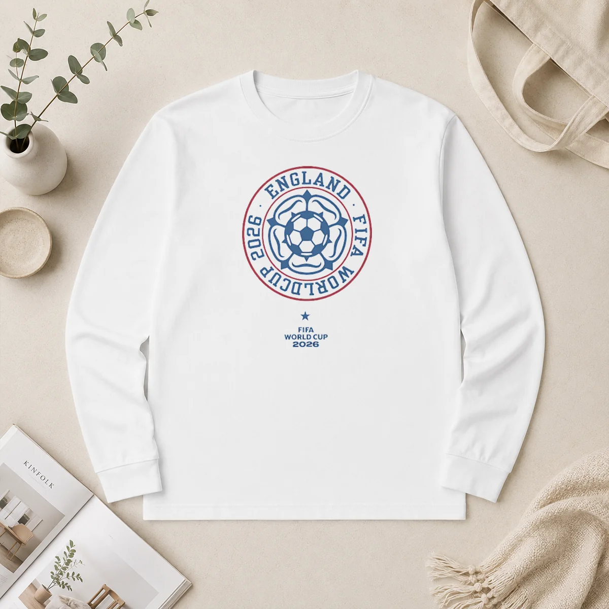 Official England FIFA World Cup 2026 Soccer Long Sleeve Shirt Official England FIFA World Cup 2026 Soccer Long Sleeve Shirt