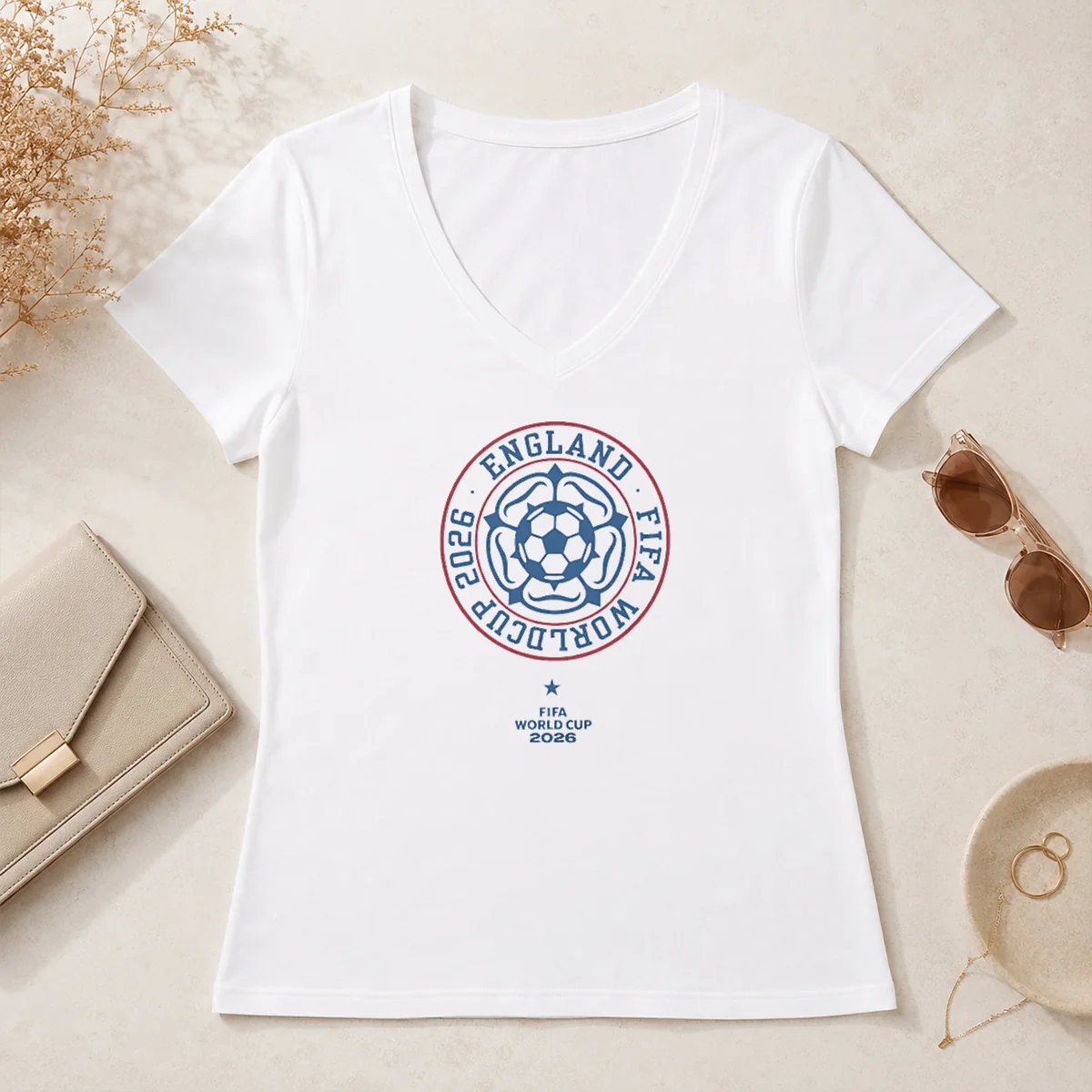 Official England FIFA World Cup 2026 V-Neck Shirt Official England FIFA World Cup 2026 V-Neck Shirt
