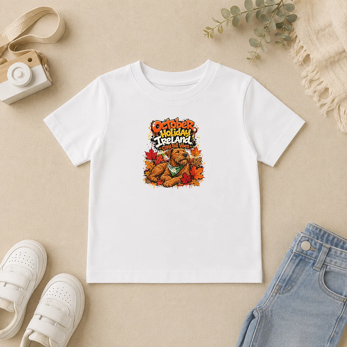 Official Nice October Holiday Ireland Cozy Fall Graffiti Kids T Shirt Official Nice October Holiday Ireland Cozy Fall Graffiti Kids T-Shirt