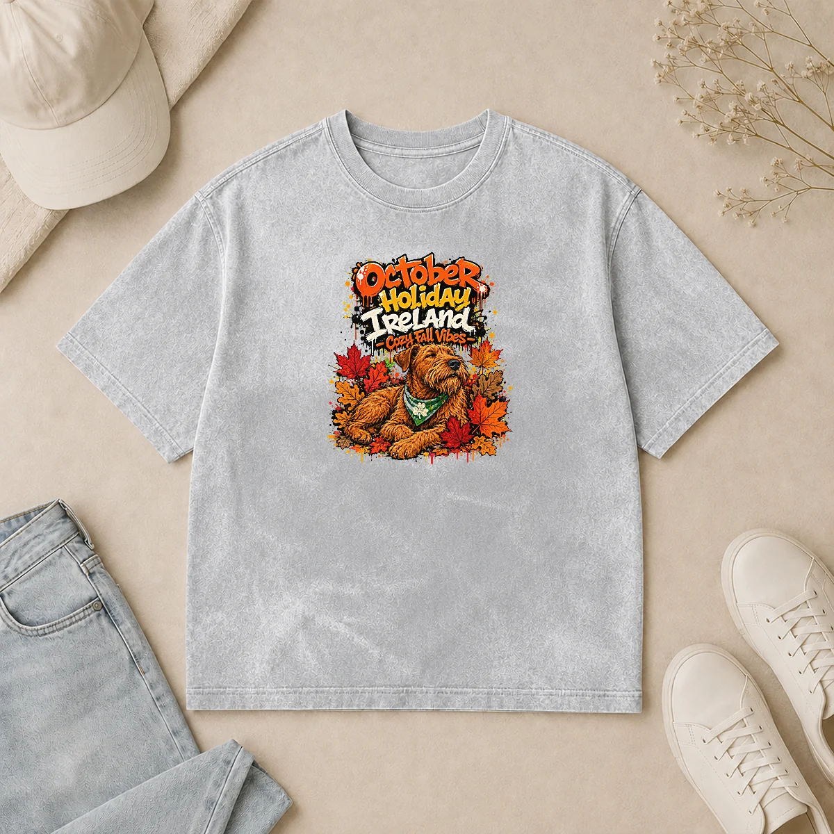 Official Nice October Holiday Ireland Cozy Fall Graffiti Washed T Shirt Official Nice October Holiday Ireland Cozy Fall Graffiti Washed T-Shirt