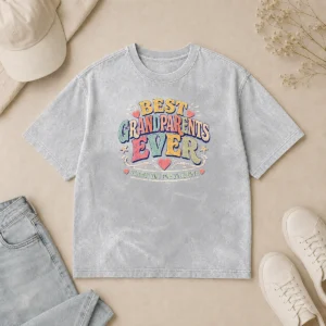 Official Premium Best Grandparents Ever Vintage For Family Love Washed T-Shirt