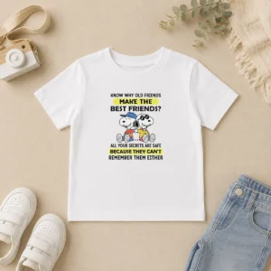 Official Snoopy Joe Cool Peanuts Know Why Old Friends Make The Best Friends Kids T-Shirt
