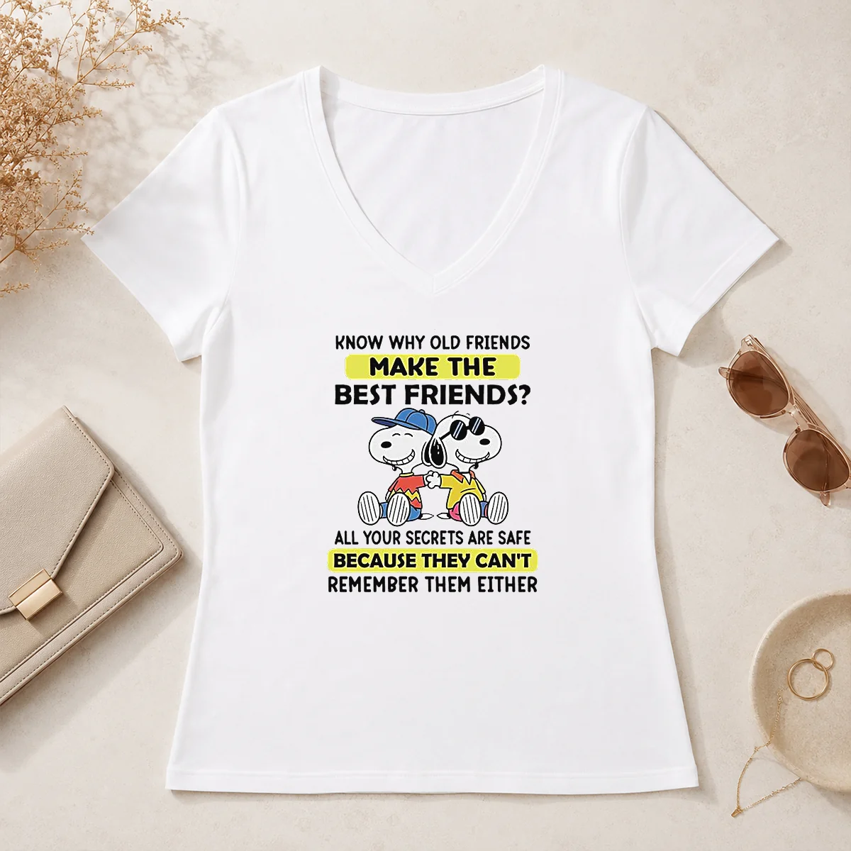 Official Snoopy Joe Cool Peanuts Know V-Neck Shirt Official Snoopy Joe Cool Peanuts Know V-Neck Shirt