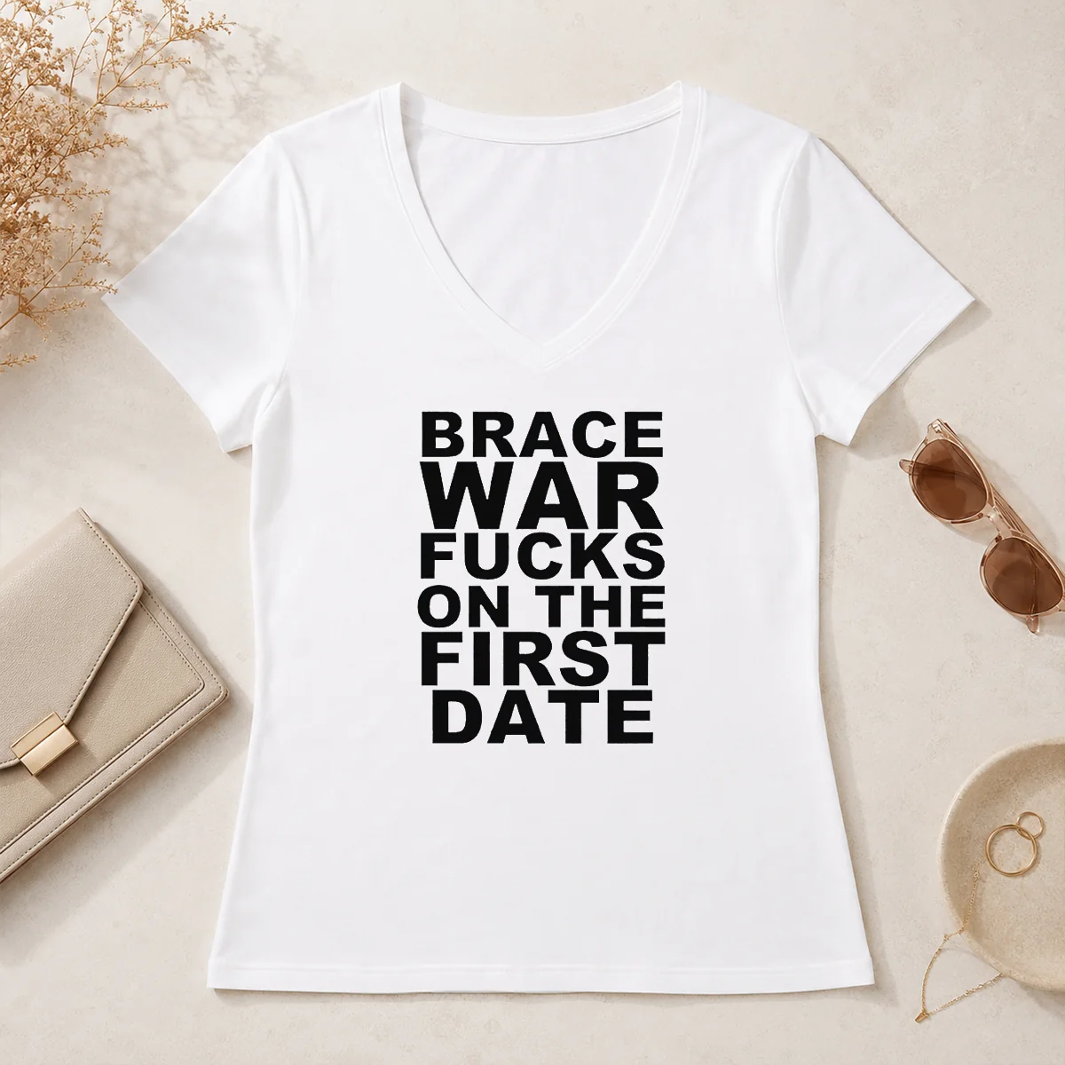 Original Brace War Fucks On The V-Neck Shirt Original Brace War Fucks On The V-Neck Shirt