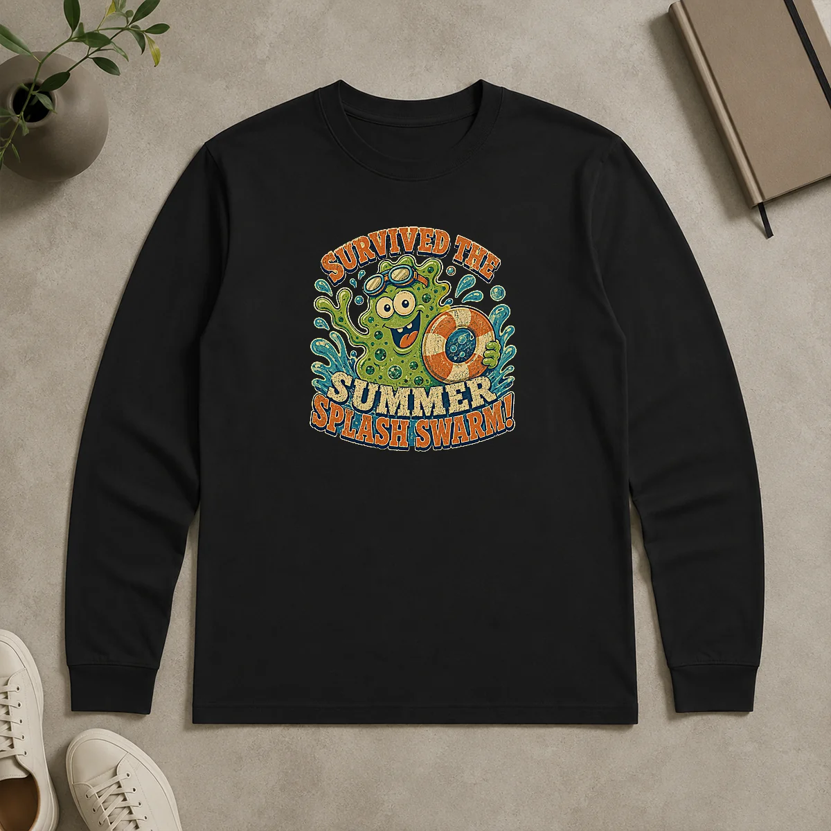 Original Funny Summer Splash Swarm Vintage Humor Long Sleeve Shirt Original Funny Summer Splash Swarm Vintage Humor Long Sleeve Shirt