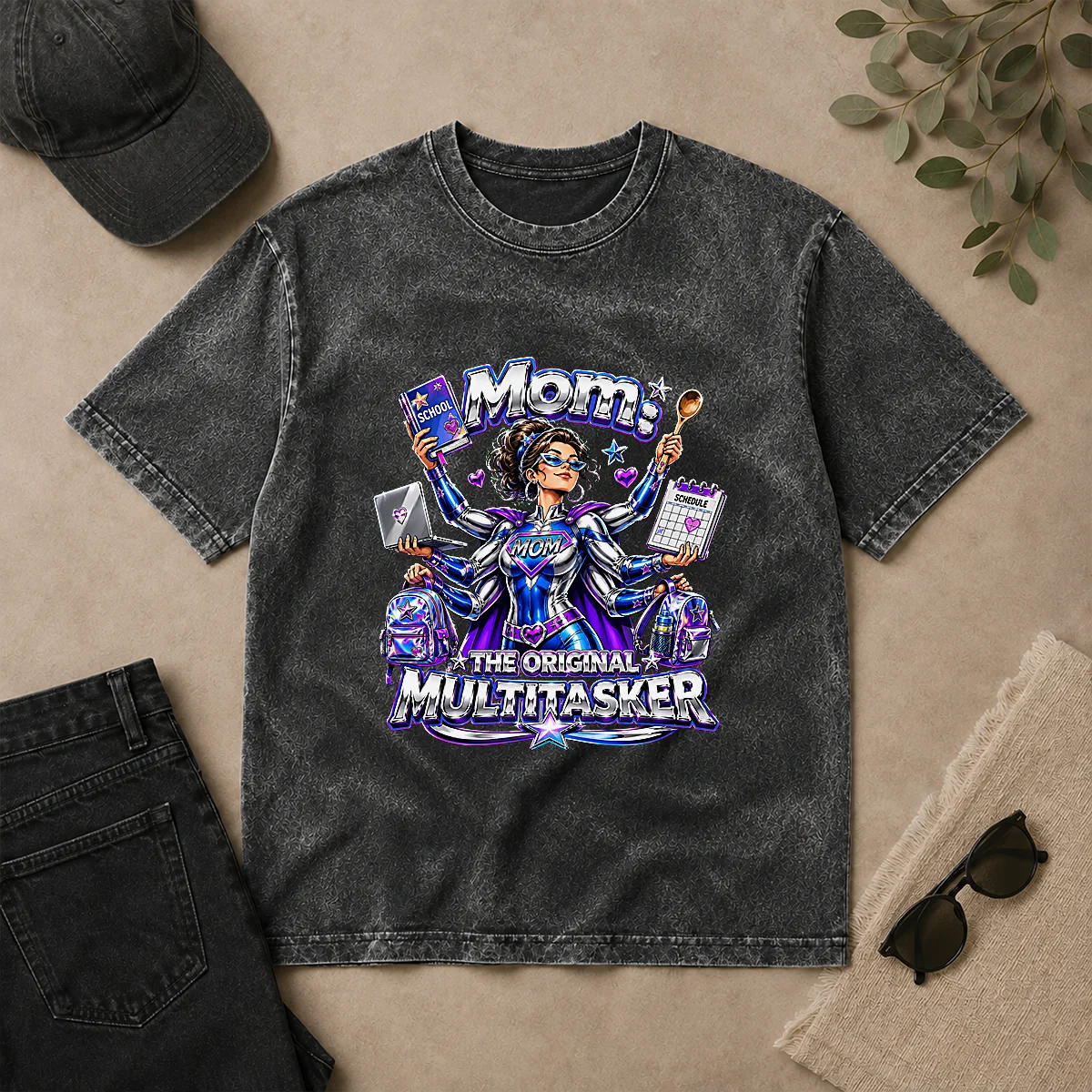 Original Multitasker Mom Y2K Pride Washed T Shirt Original Multitasker Mom Y2K Pride Washed T-Shirt