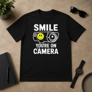 Original Nice Smile You'Re On Camera Security Camera With Smiley Face