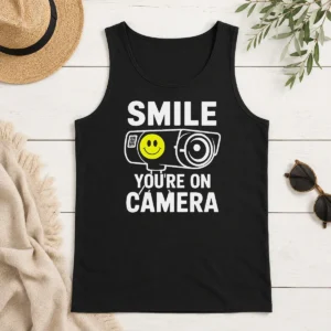 Original Nice Smile You'Re On Camera Security Camera With Smiley Face Tank Top