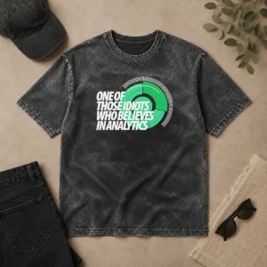 Original Official Sports Fan Data Nerd Green Radar One Of Those Idiots WHO Believes In Analytics Washed T-Shirt