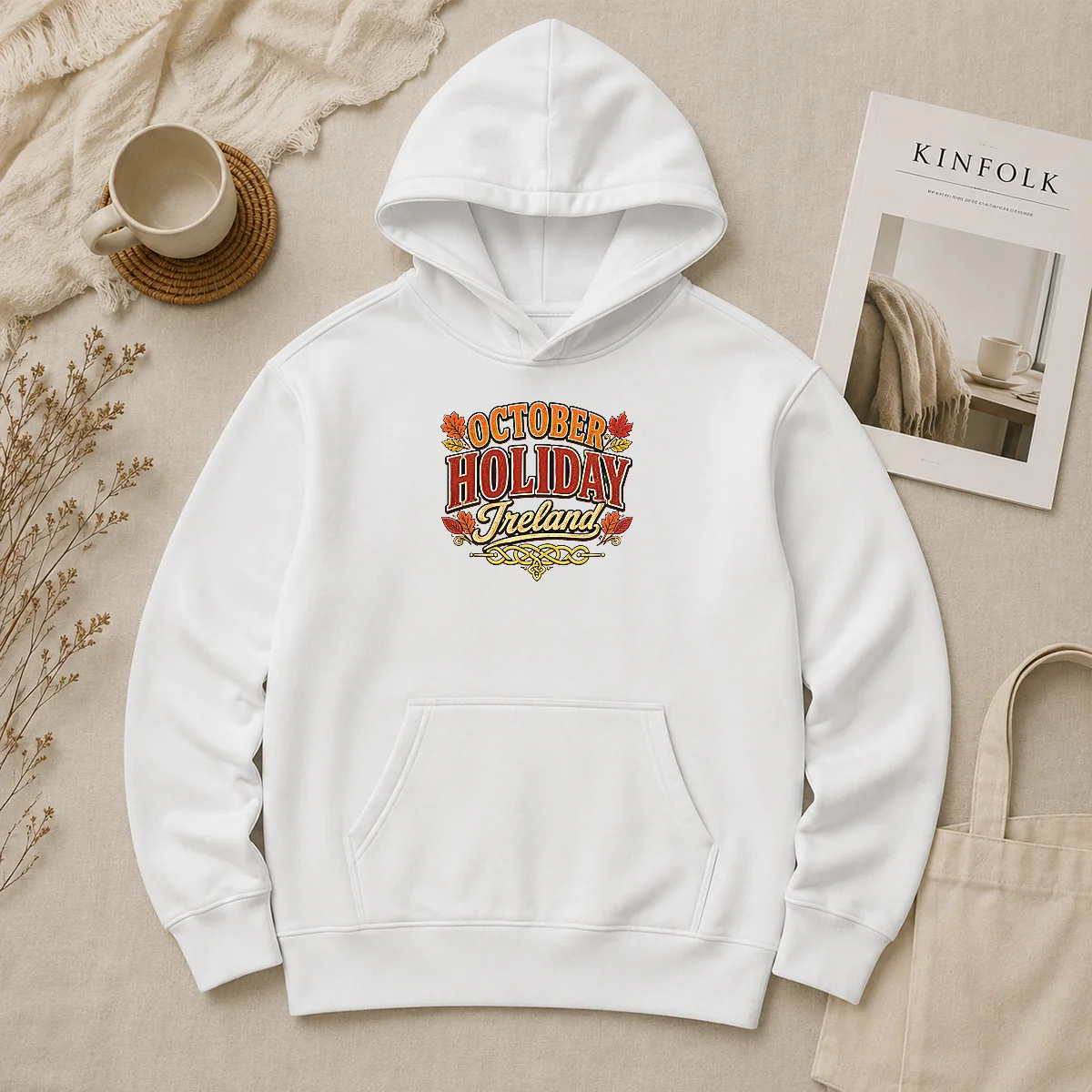 Original Pretty October Holiday Ireland Cozy Fall Typography Hoodie Original Pretty October Holiday Ireland Cozy Fall Typography Hoodie