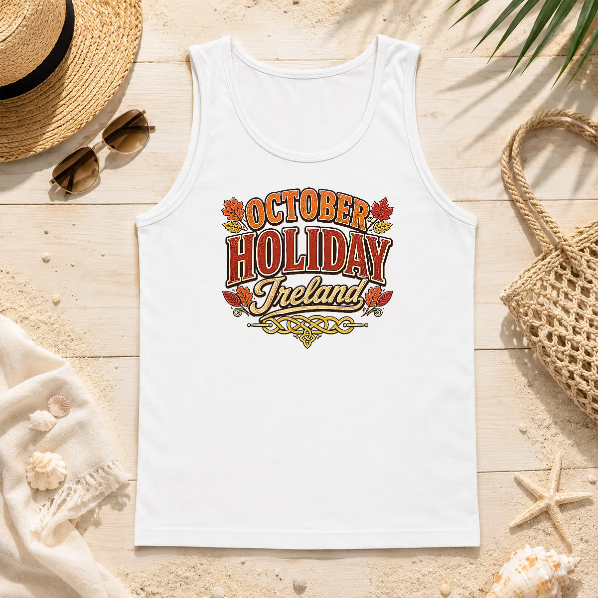 Original Pretty October Holiday Ireland Cozy Fall Typography Tank Top Original Pretty October Holiday Ireland Cozy Fall Typography Tank Top