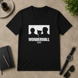Original Pretty Wonderwall Oasis Silhouette V-Neck Shirt