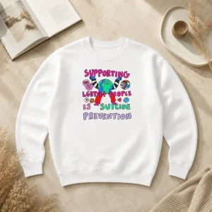 Original Supporting LGBTQ People Is Suicide Prevention Sweater