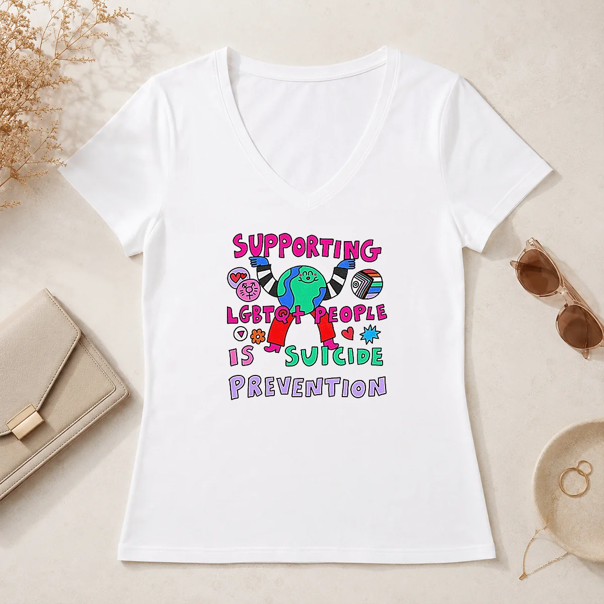 Original Supporting LGBTQ People Is Suicide V-Neck Shirt Original Supporting LGBTQ People Is Suicide V-Neck Shirt