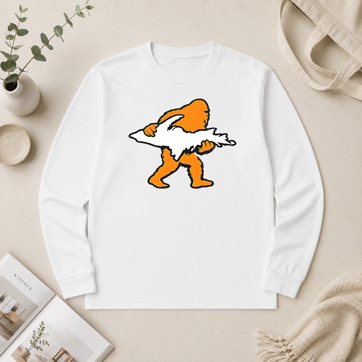 Premium Bigfoot Holding UP Of Michigan Upper Peninsula Long Sleeve Premium Bigfoot Holding UP Of Michigan Upper Peninsula long sleeve shirt featuring a bold Bigfoot graphic