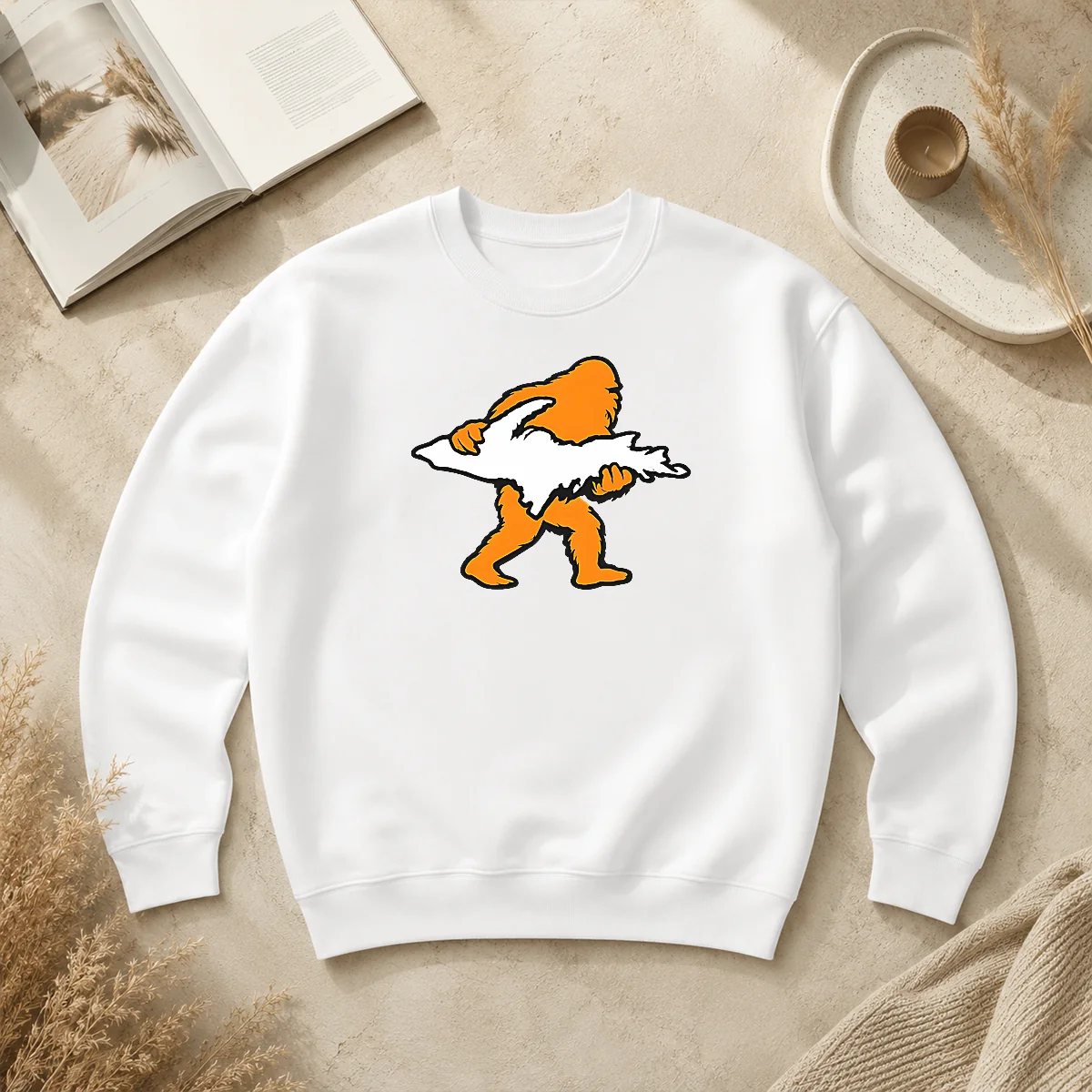 Premium Bigfoot Holding UP Of Michigan Upper Peninsula Sweater Premium Bigfoot Holding UP Of Michigan Upper Peninsula Sweater