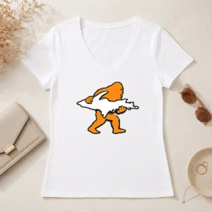 Premium Bigfoot Holding UP Of Michigan Upper Peninsula V-Neck Shirt