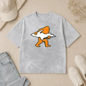 Premium Bigfoot Holding UP Of Michigan Upper Peninsula Washed T-Shirt