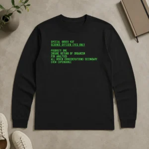 Premium Funny Special Order 937 Sci Fi Terminal Text Geek Long Sleeve Shirt