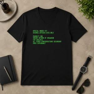 Premium Funny Special Order 937 Sci Fi Terminal Text Geek V-Neck Shirt