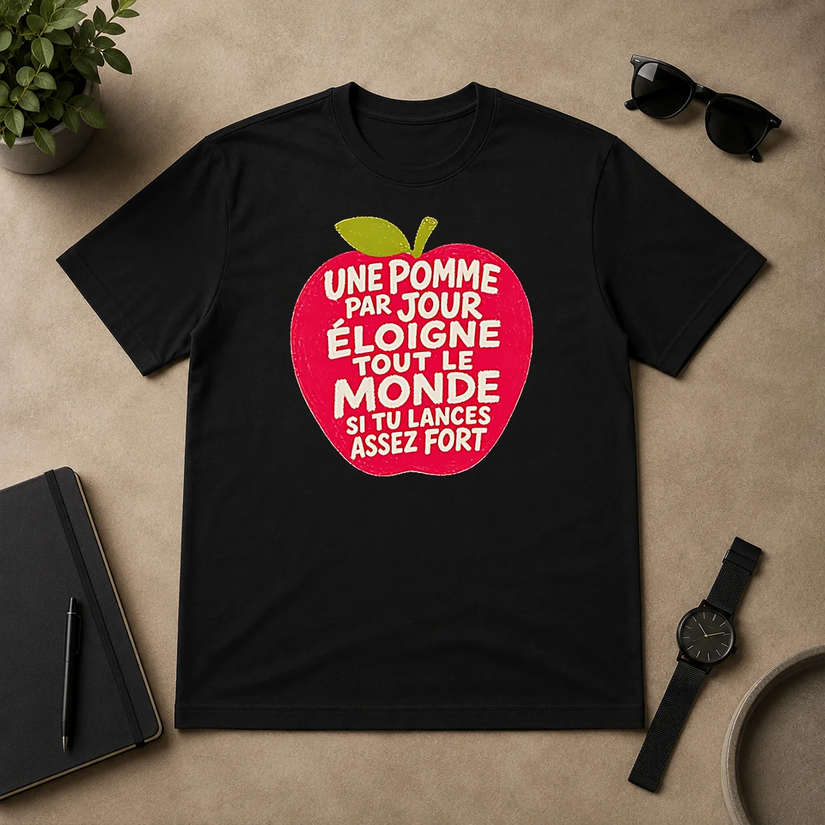Premium Good Une Pomme Par Jour Shirt Premium Good Une Pomme Par Jour Shirt
