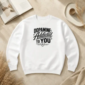 Premium Hot Dopamine Addicted To You Line Art Romance Sweater
