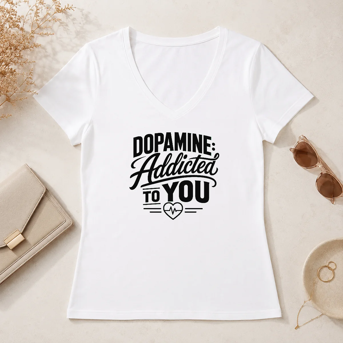 Premium Hot Dopamine Addicted To You V-Neck Shirt Premium Hot Dopamine Addicted To You V-Neck Shirt