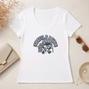 Premium Kid'S Seattle Reign Soccer Player Blue V-Neck Shirt