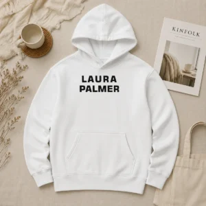 Premium Laura Palmer Twin Peaks I Killed Laura Palmer Hoodie, black pullover with front pocket and adjustable drawstring hood